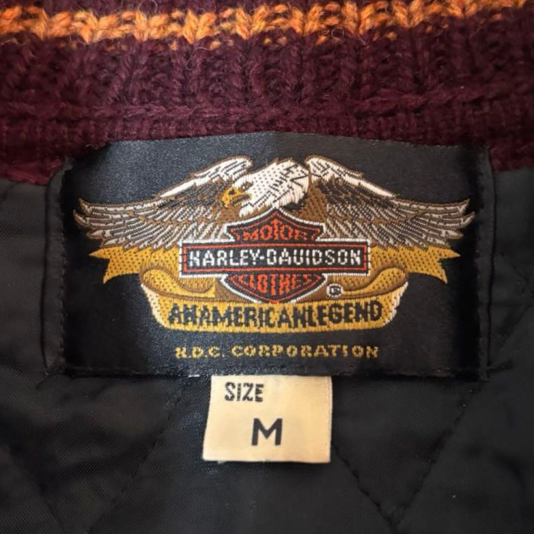 ハーレーダビッドソン ウールニット カウチンニット ニットブルゾン ヴィンテージ