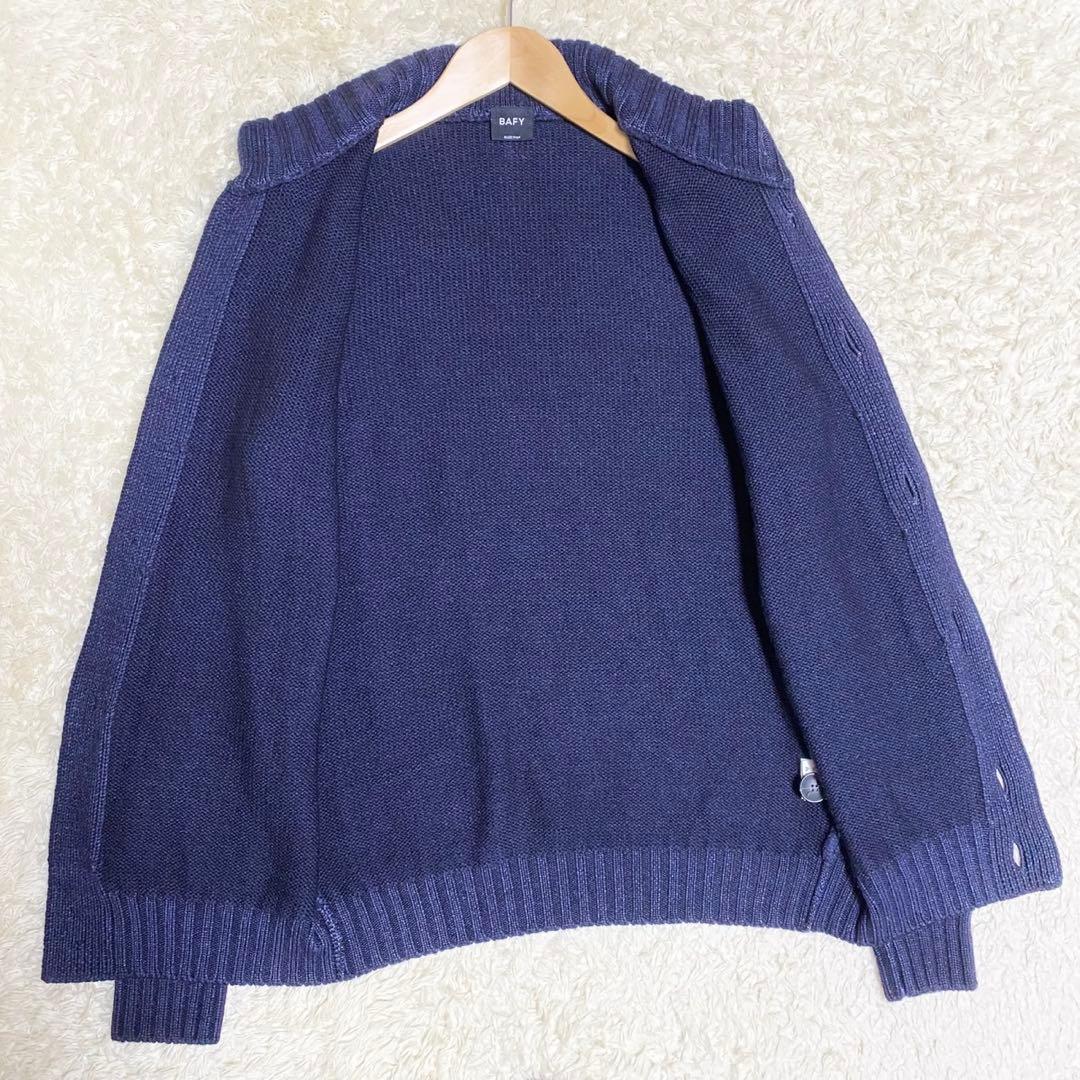 美品✨ BAFY ドライバーズニット イタリア製 スタンドカラー ネイビー 46