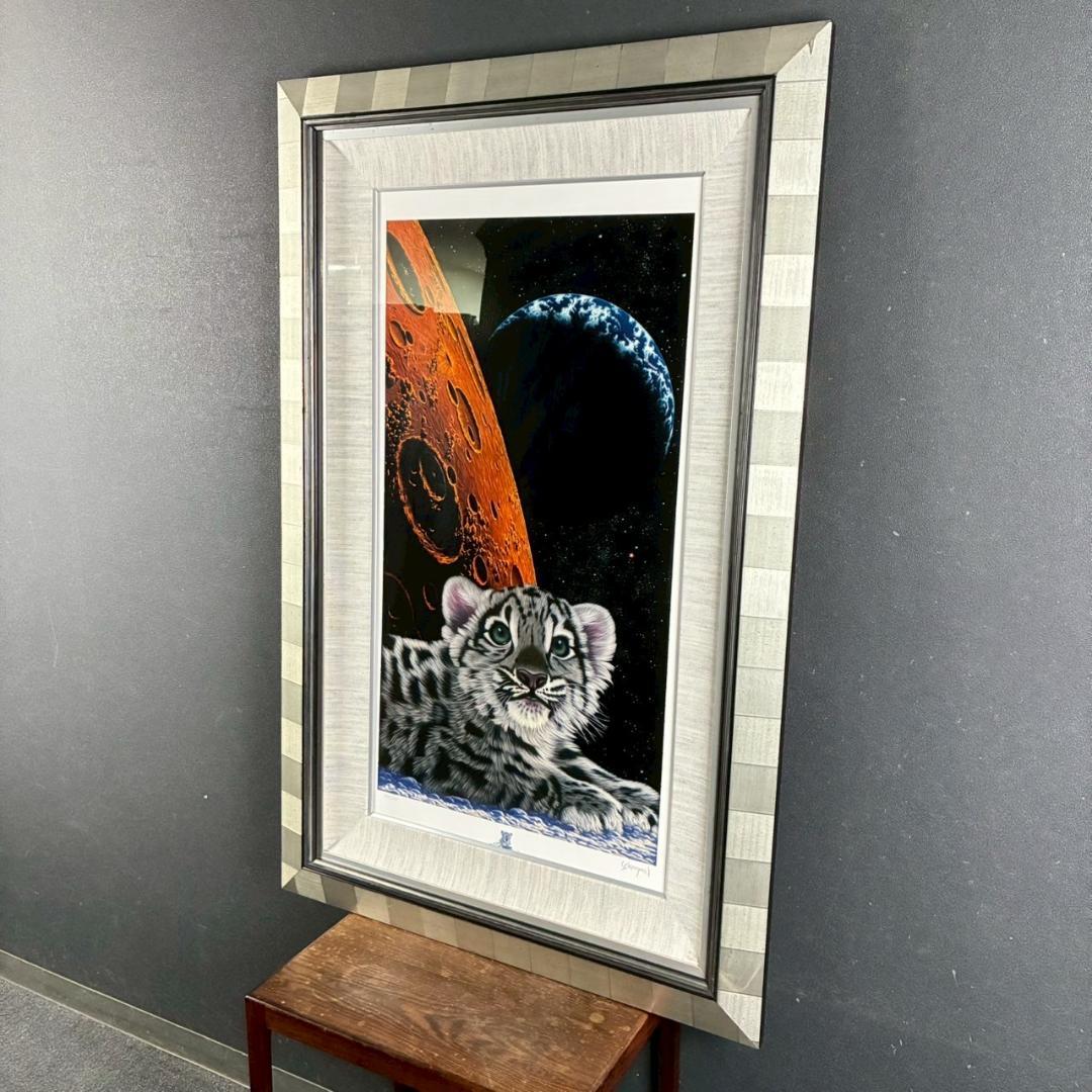 シム・シメール「レパードムーン」ジークレー 大作 直筆サイン入 お洒落な額装