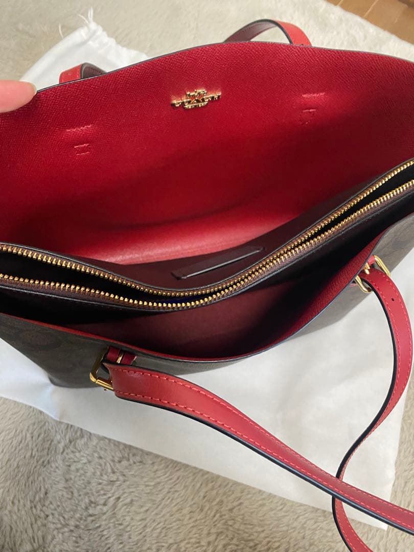 MyB@g(*☻-☻*) COACH トートバッグ ブラウン/レッド