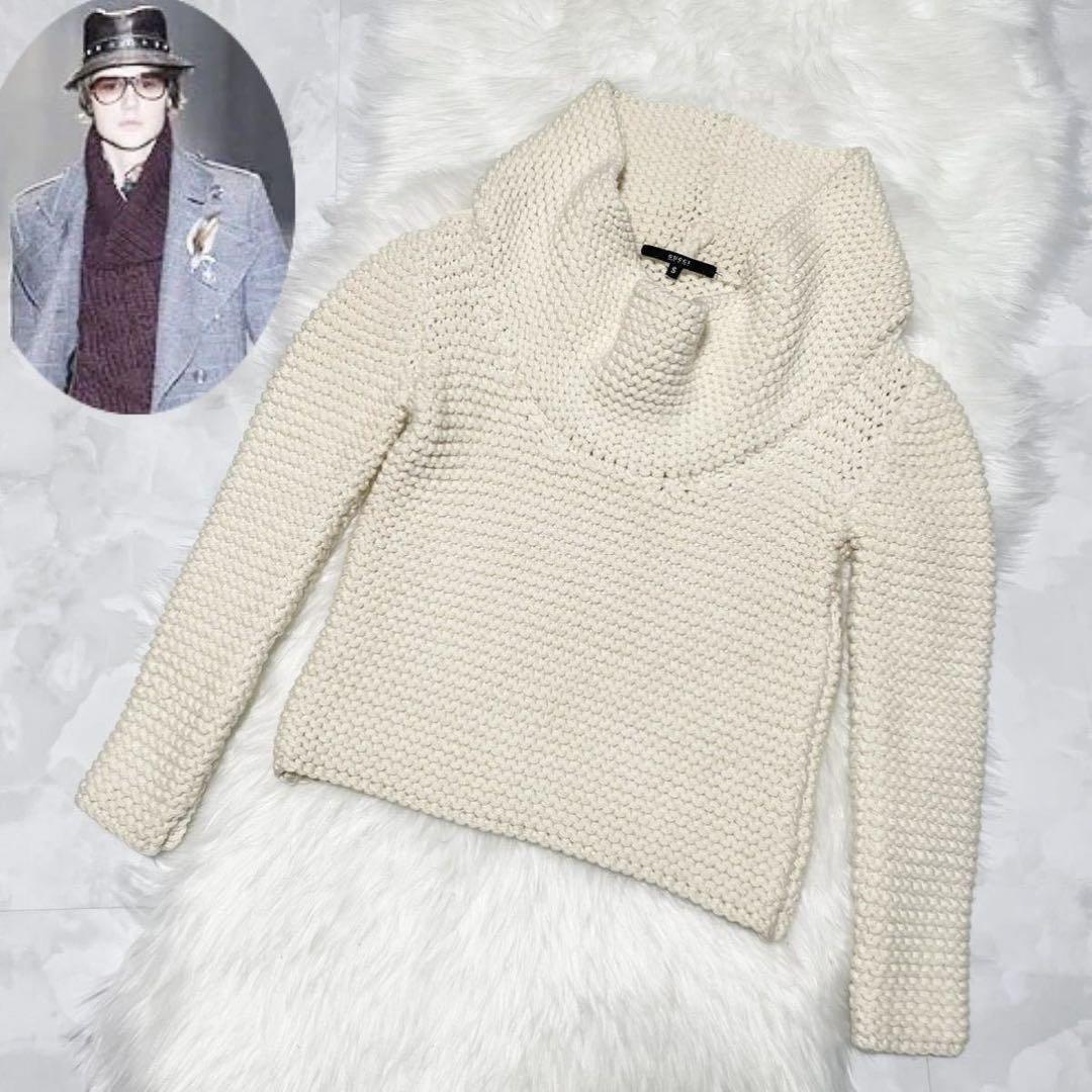 専用 本物 グッチ ハイネック ローゲージ 長袖 ニットセーター S アイボリー