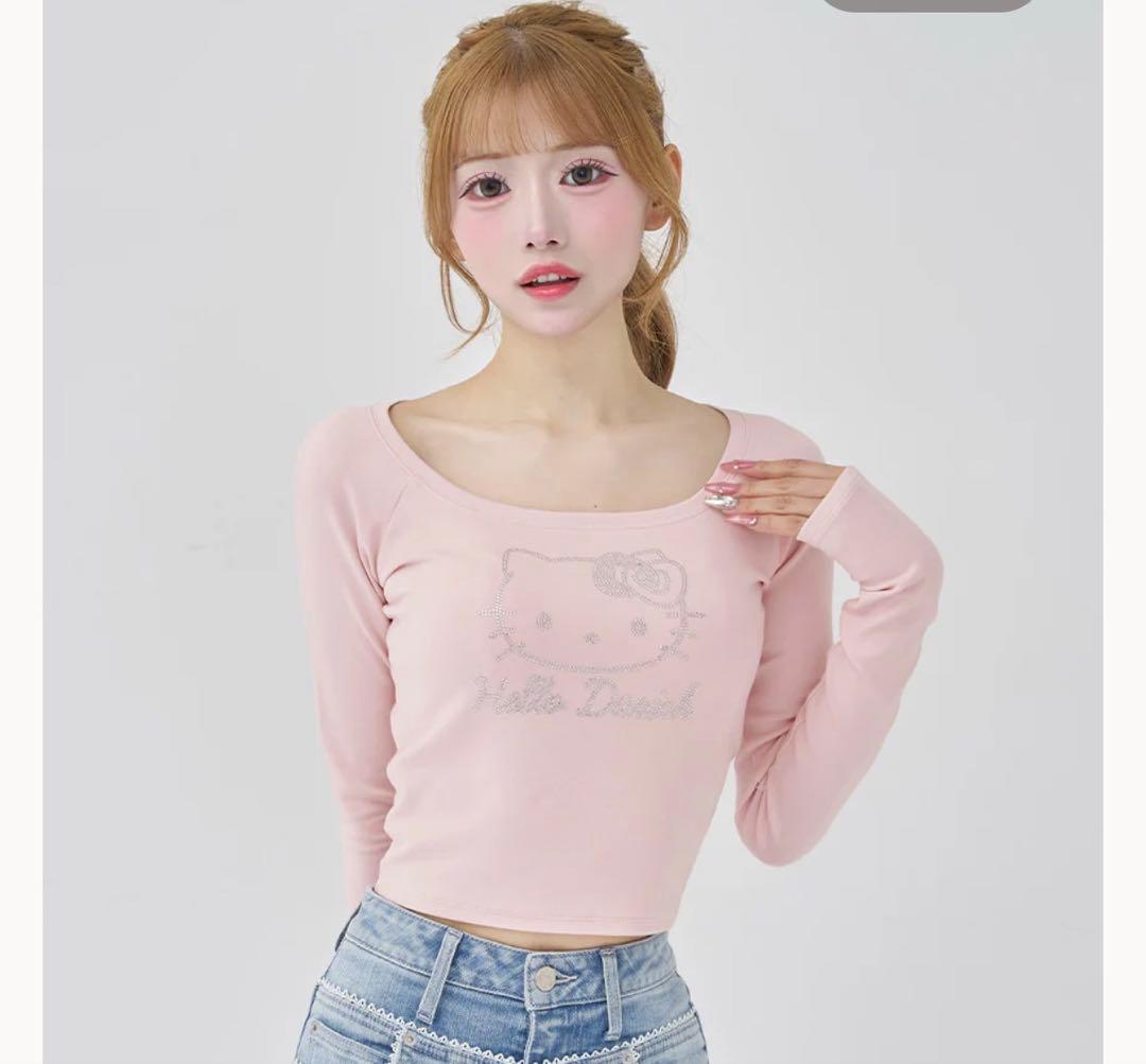 Hello Darich コンパクトロングTシャツ　pink