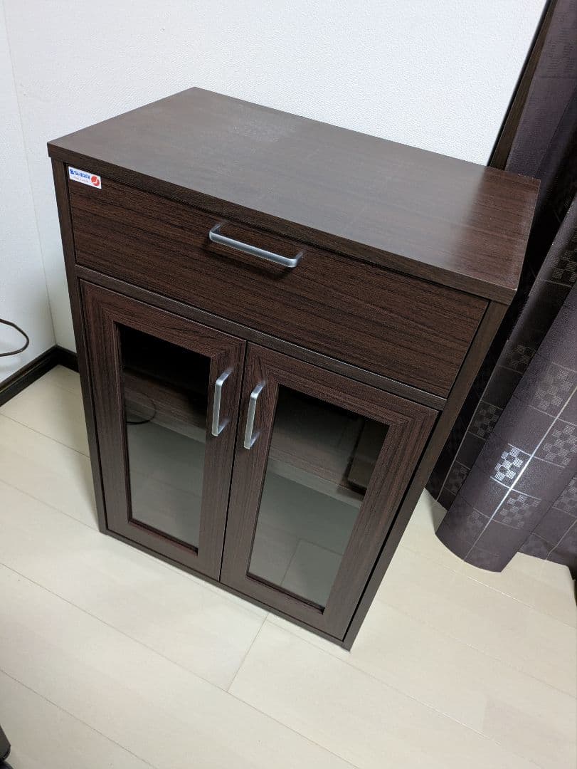 完成品　白井産業　食器棚 キャビネット 幅56.6×奥行35.5×高さ80cm