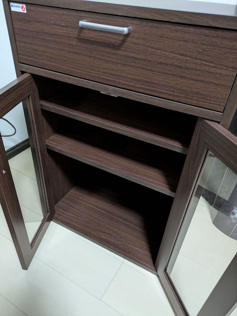 完成品　白井産業　食器棚 キャビネット 幅56.6×奥行35.5×高さ80cm