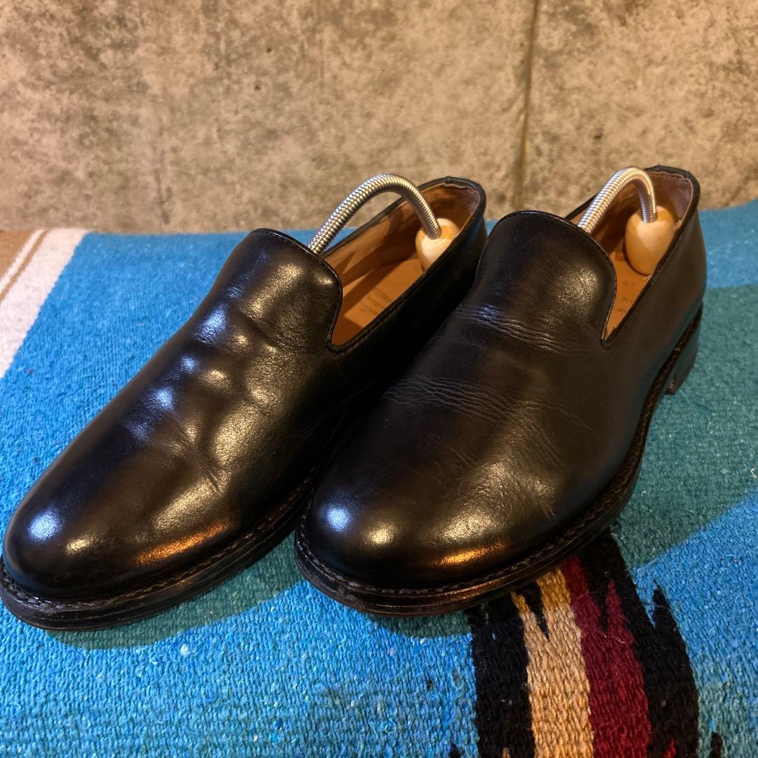 Milton Keynesミルトンキーンズ レザーフラットシューズ ラバーソール