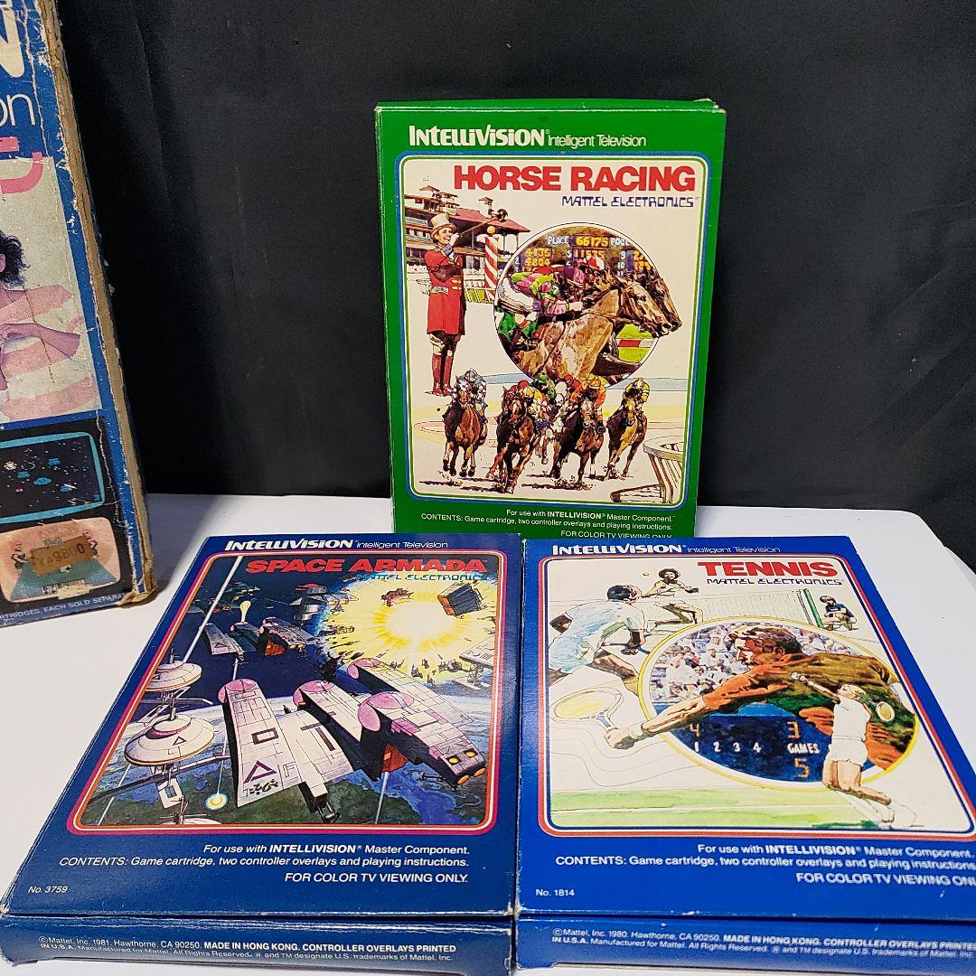 ★箱説付き★バンダイ国内版インテレビジョン本体&ソフト3本つき　中古動作品現状渡