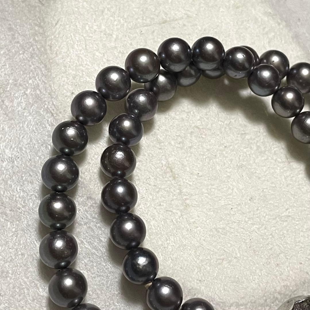【テリ良✨あこや黒真珠】 ネックレス 7.0-7.5mm アコヤ パール 本真珠