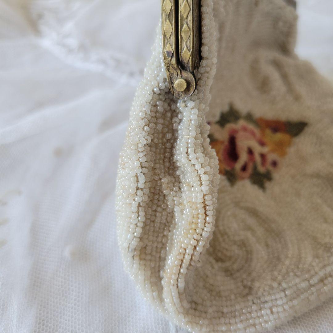 フランス　アンティーク　ビーズバッグ