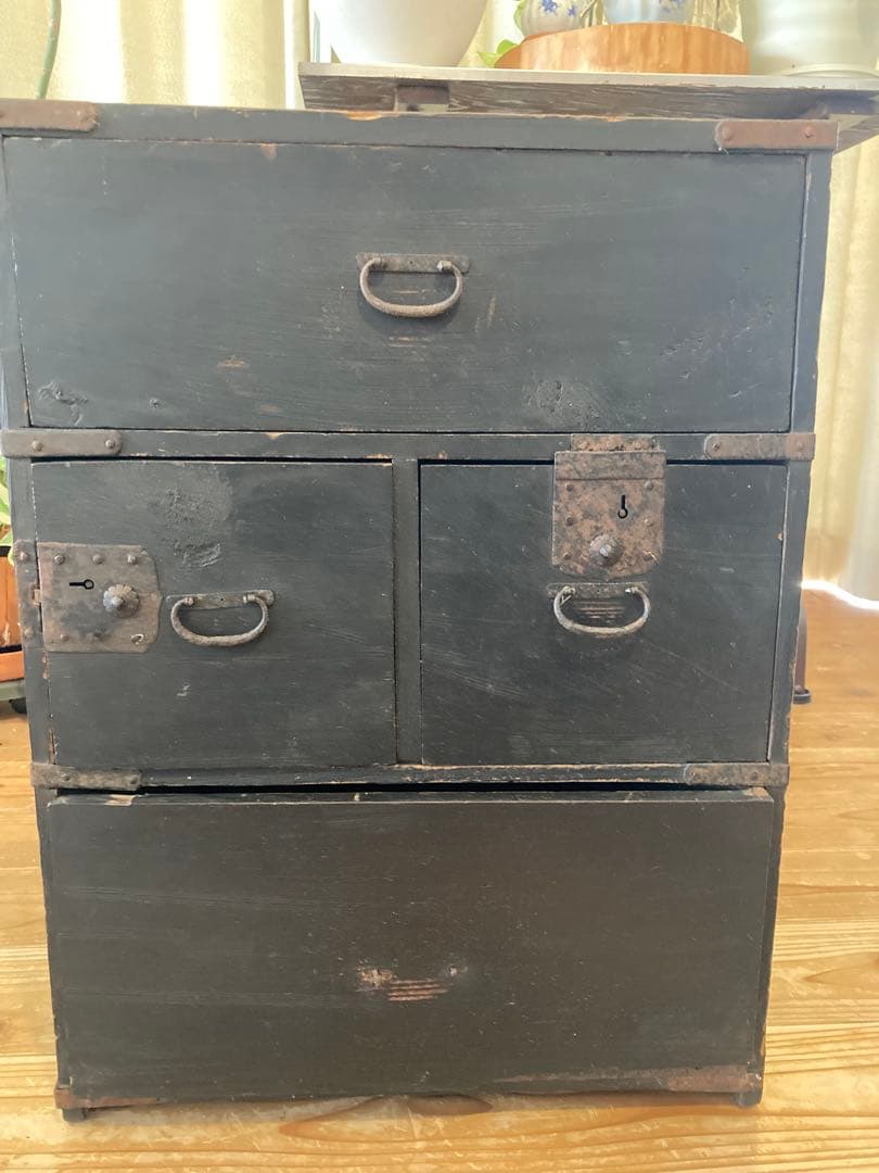 時代箪笥4杯　小箪笥　黒箪笥　古民家