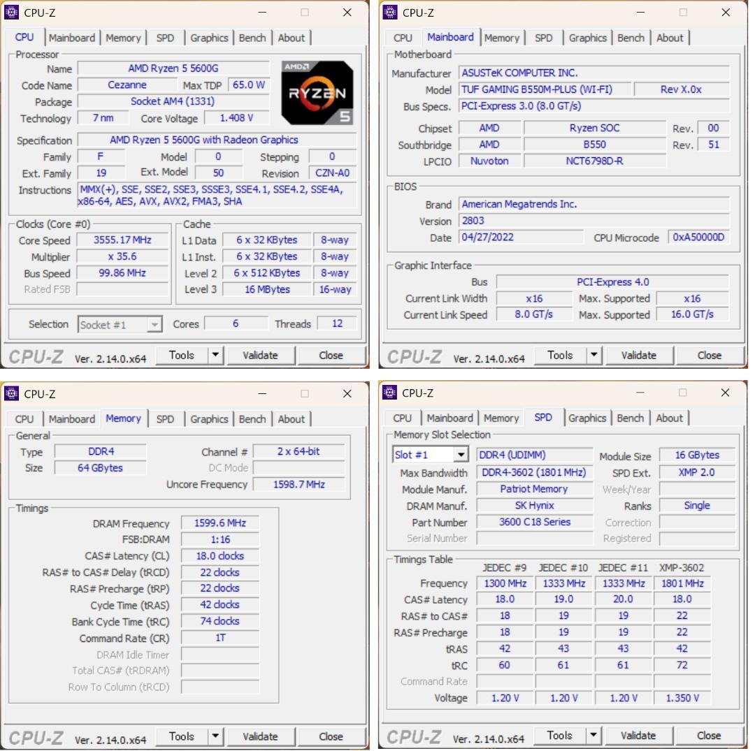 【中古】自作デスクトップPC（Ryzen 5 5600G、DDR4 64GB）