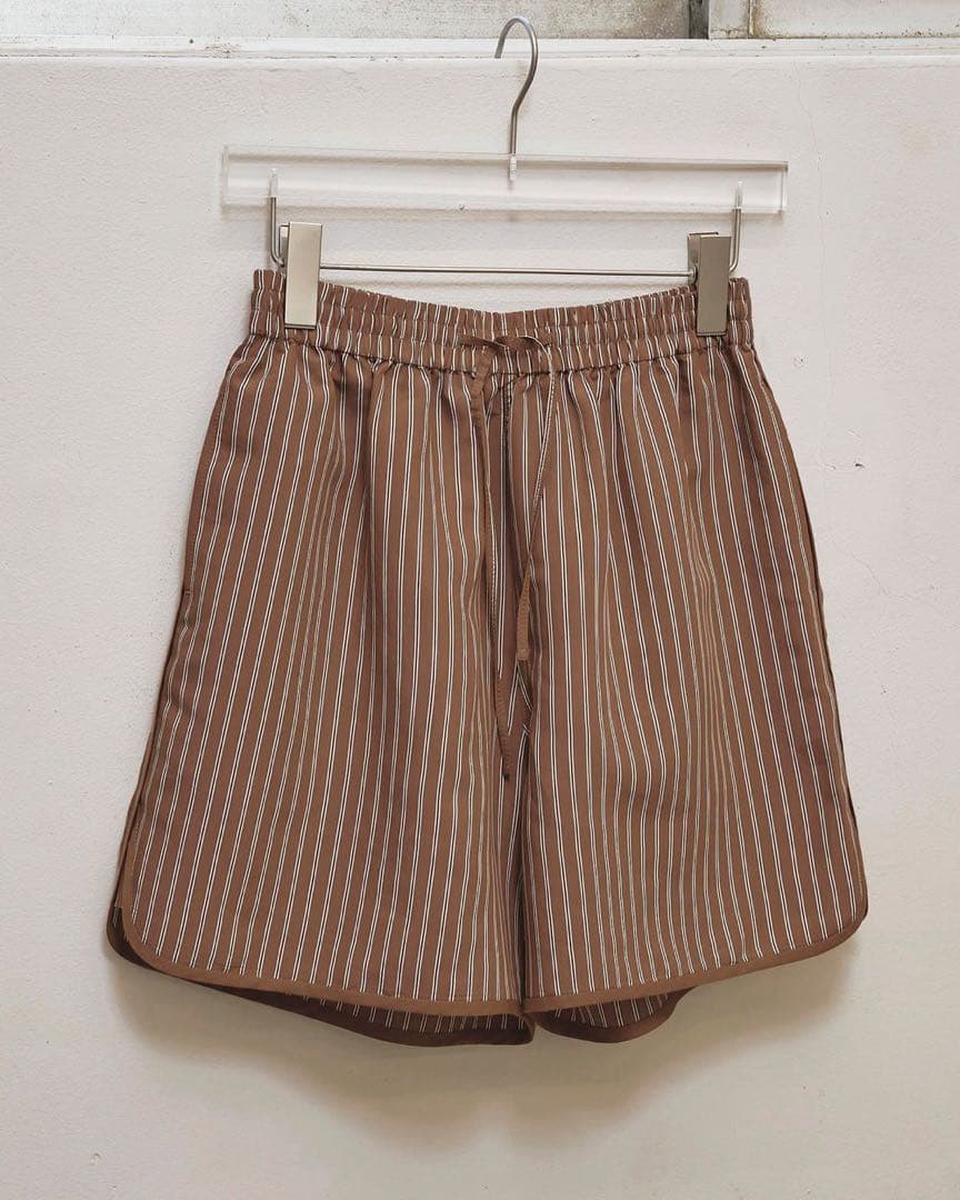 todayful Stripe Half Pants CAMEL トゥデイフル