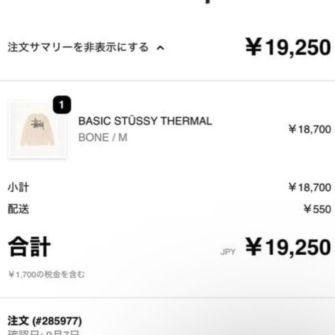 【希少・大人気】STUSSY ステューシー サーマル ワッフル ロンT 背面ロゴ