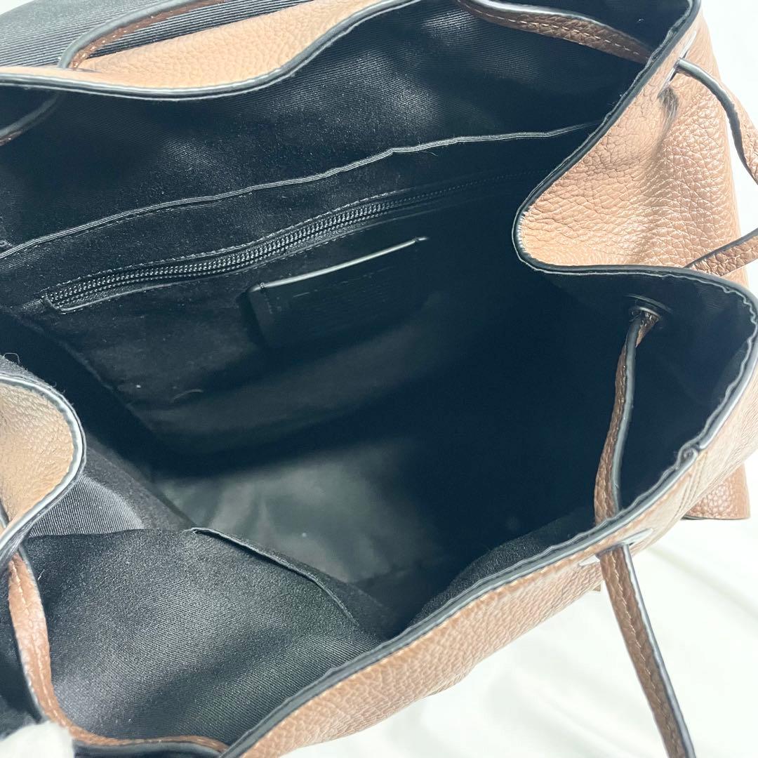 コーチ ハドソン ロゴ 金具 レザー リュック ブラウン 大容量 多機能 A4可