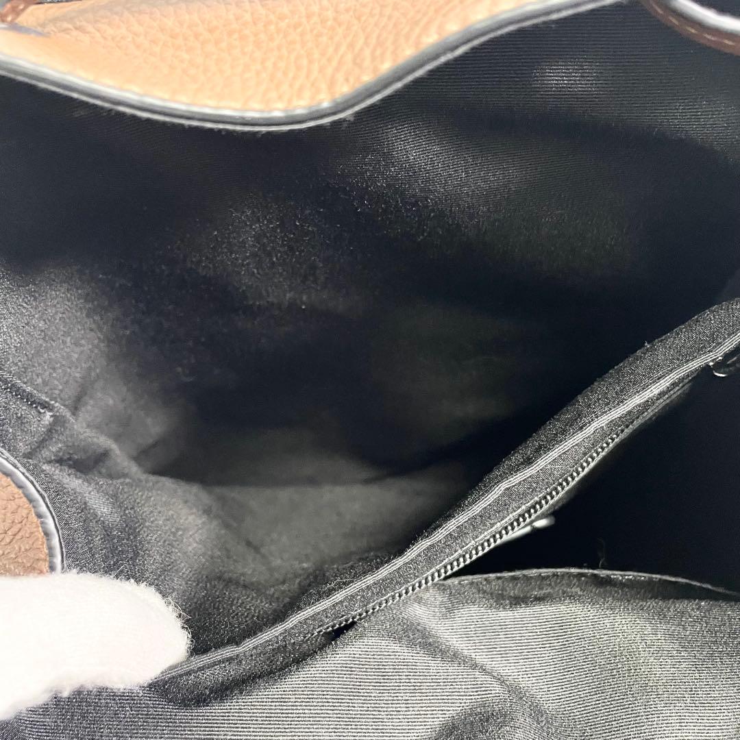 コーチ ハドソン ロゴ 金具 レザー リュック ブラウン 大容量 多機能 A4可