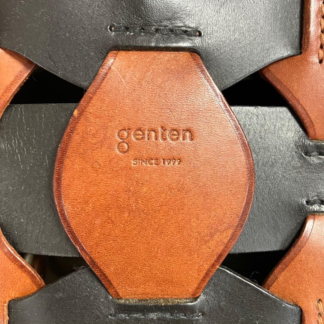 genten レザー かごバッグ 黒と茶色