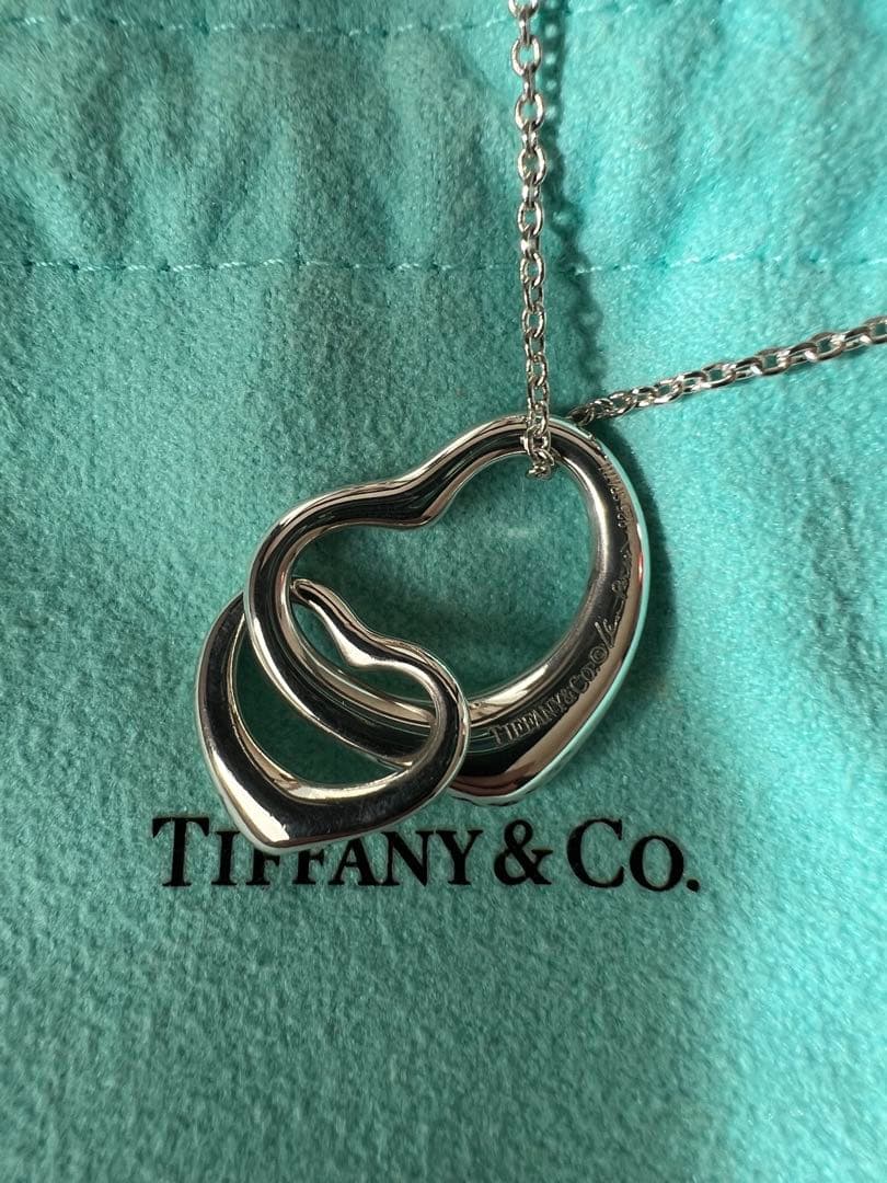 Tiffany & Co. ダブルオープンハートネックレス　美品✨