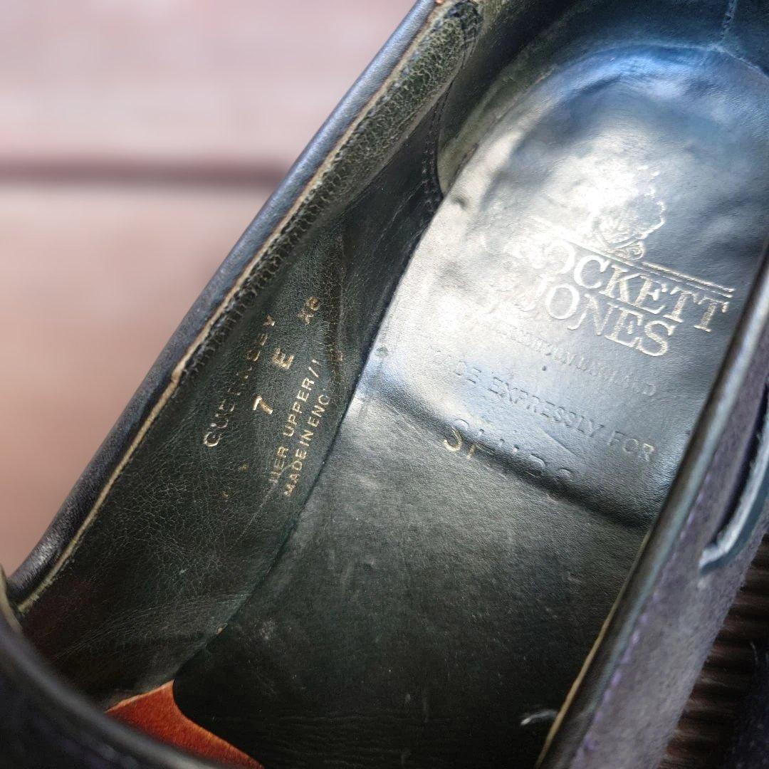 クロケット＆ジョーンズ　ネイビー スエード タッセルローファー　オールデン