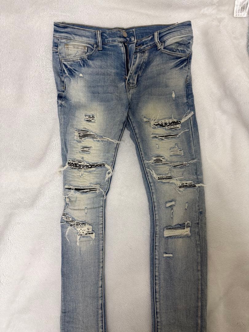 mnml ダメージスキニーデニム 30