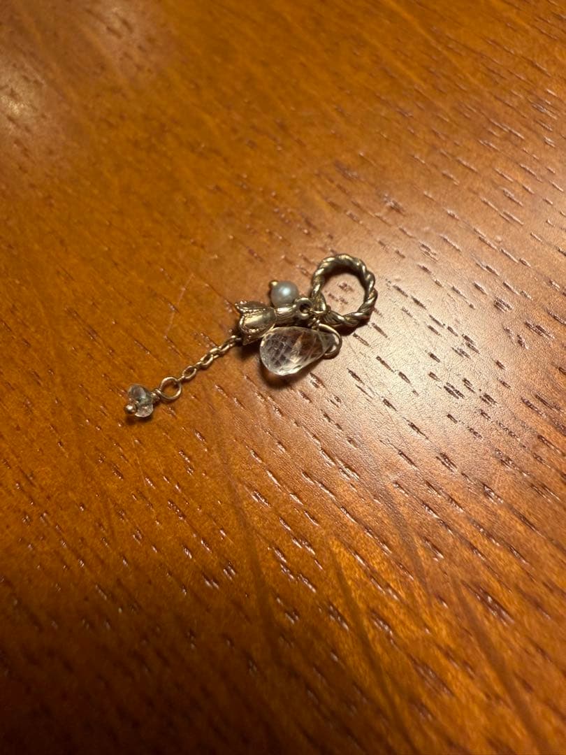 agete アガット K10 透かしチャーム ジャスミン