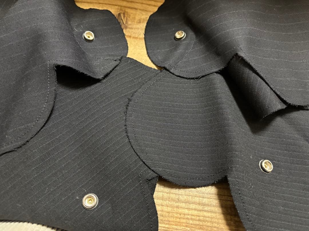 トリココムデギャルソン　ピンストライプ　フリル付け襟