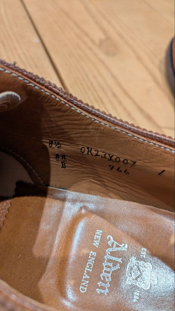 Alden 966 ウィングチップ ブラウン 8.5AA/B