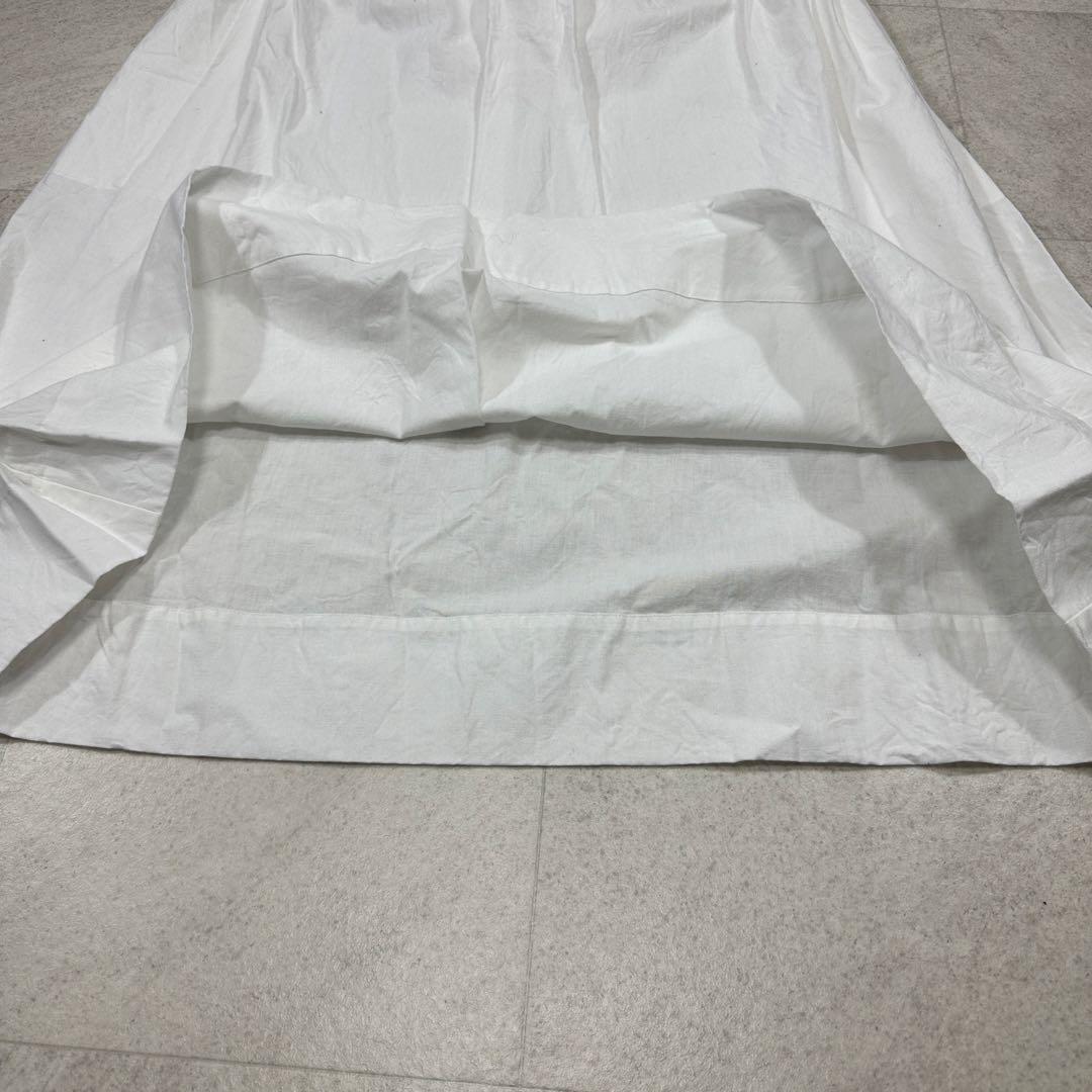 美品【Véritécœur】ロング ワンピース ギャザー 襟 ゆったり F 白