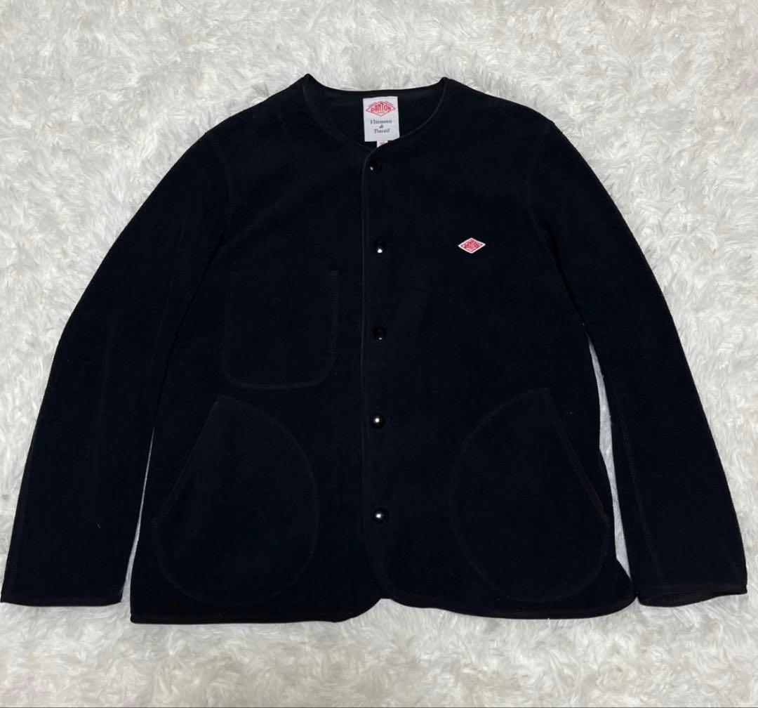 DANTON ブラック ノーカラージャケット 36