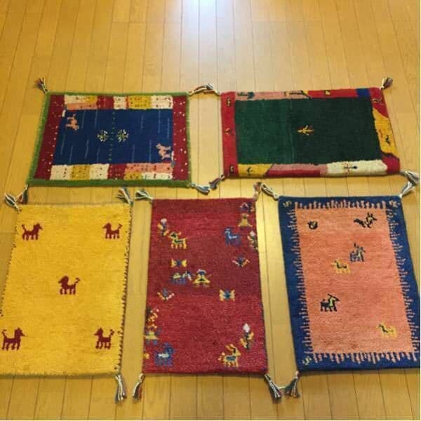 ▶▶感謝祭◀◀　超お得　５枚セット　好きな柄自分で選べるギャッベ　６０×４０cm