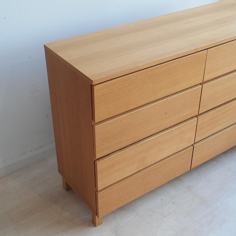 廃盤品 無印良品/MUJI タモ材 4段チェスト 120cm ZR23988