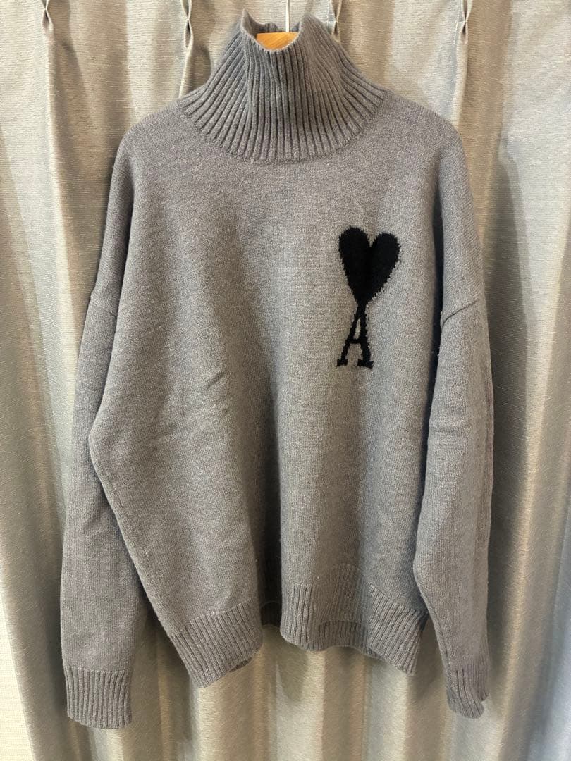美品 AMI PARISウール ニット タートルネック L アミパリス