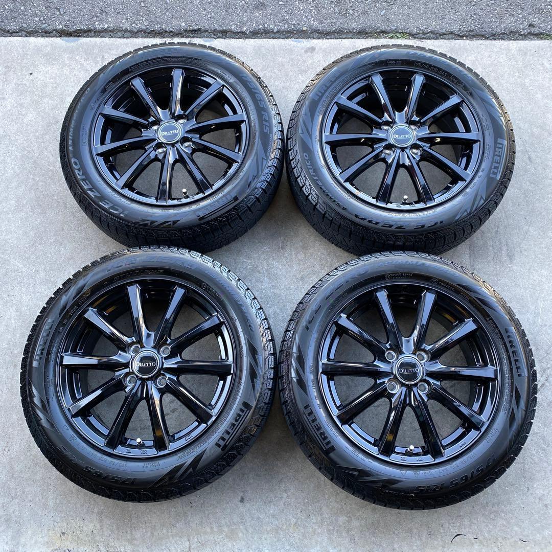 中古溝ありピレリスタッドレスセット175/65R15アクア、フィット　デミオ