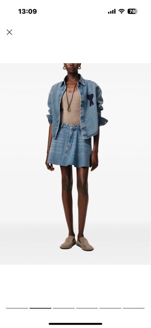 AmiParisデニムブルー クロップドジャケット