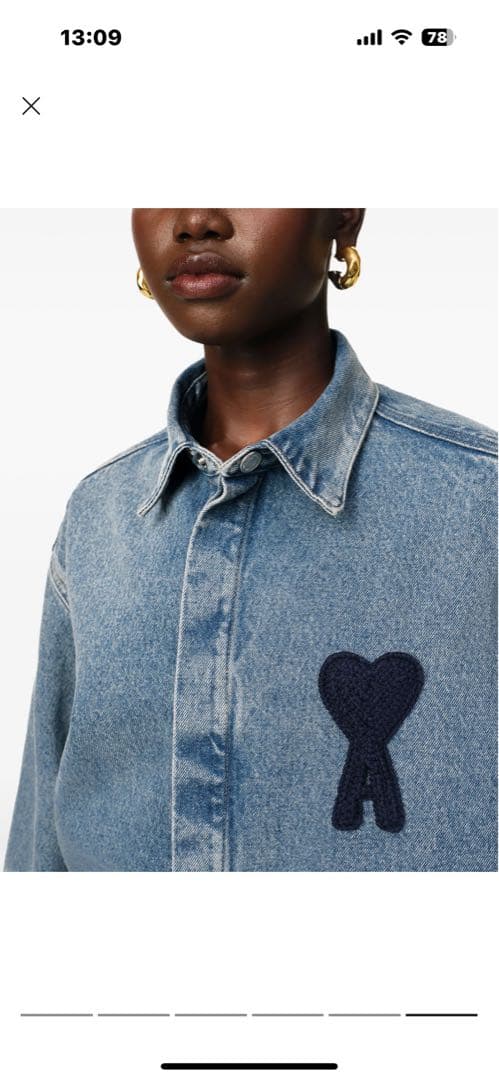 AmiParisデニムブルー クロップドジャケット