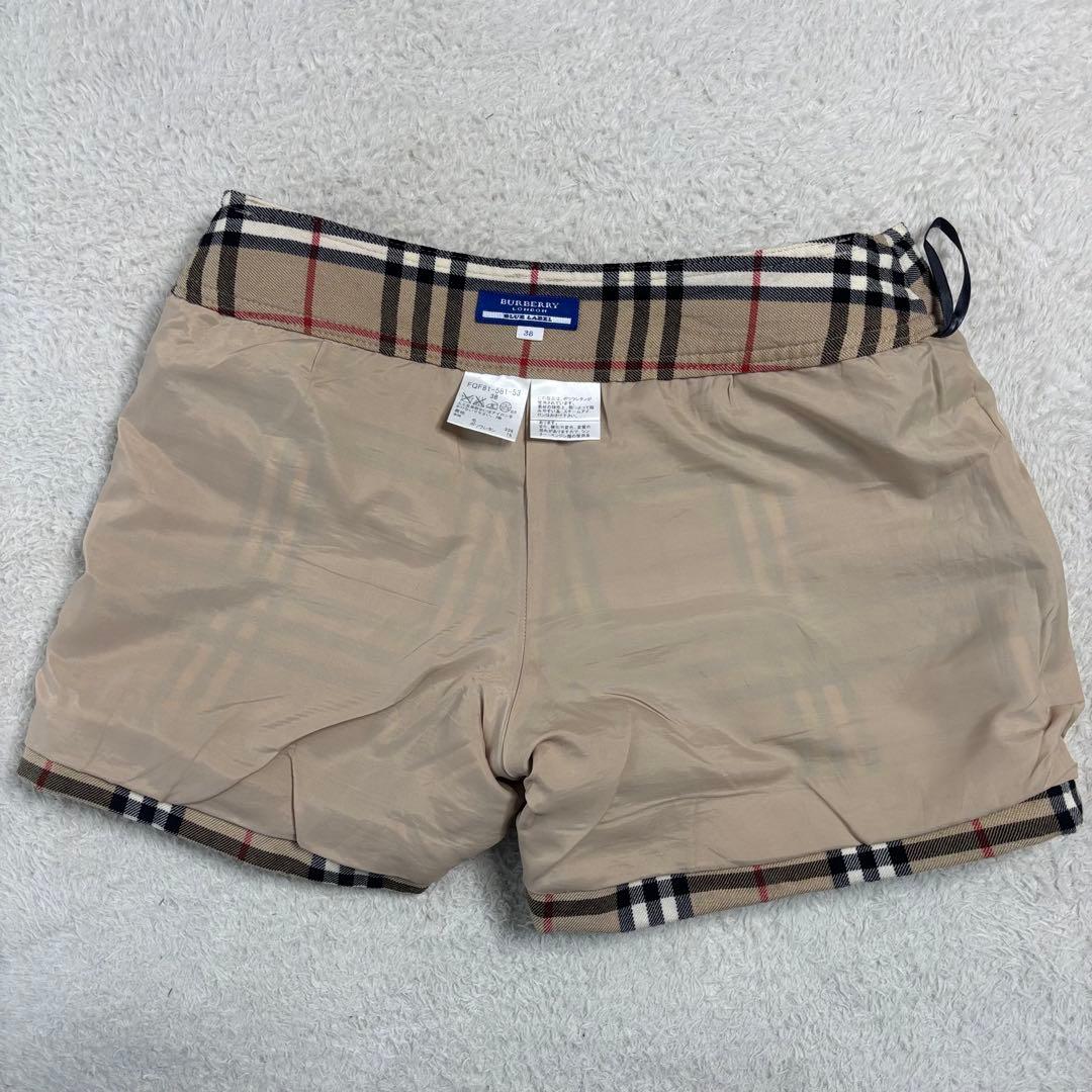 貴重 人気カラー バーバリーブルーレーベル ノバチェック柄ショートパンツ