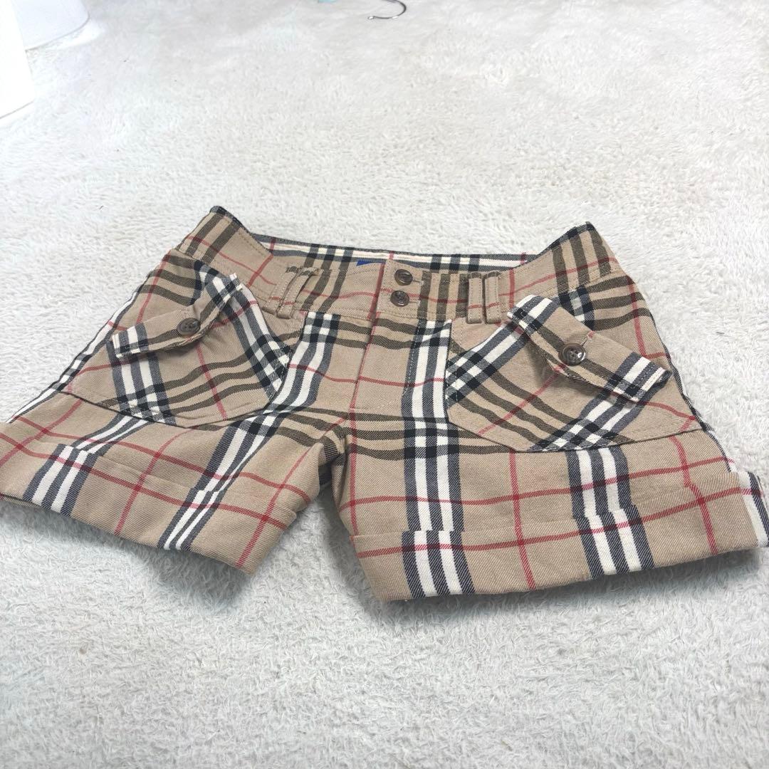 貴重 人気カラー バーバリーブルーレーベル ノバチェック柄ショートパンツ