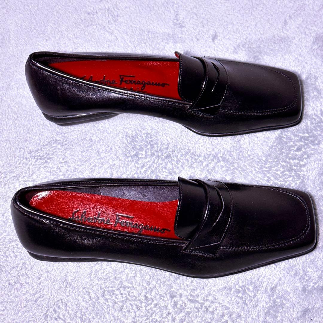 23cm【未使用】フェラガモ ローファー ブラック レディース 5 1/2