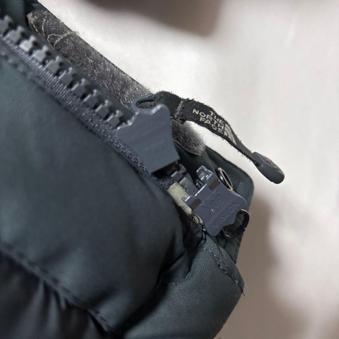 ☆人気　ノースフェイス　ファー　ダウンジャケット　パーカー　ブルーグレー　M