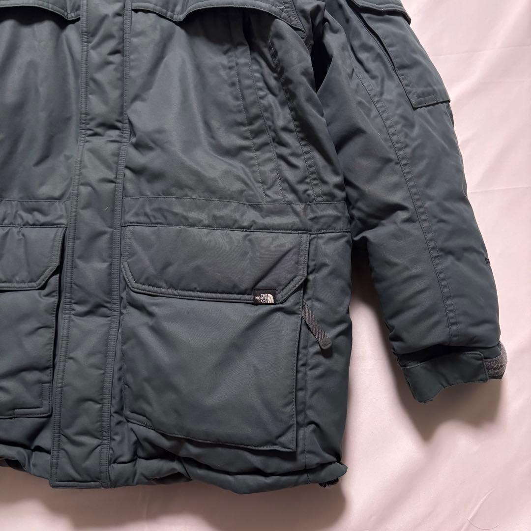 ☆人気　ノースフェイス　ファー　ダウンジャケット　パーカー　ブルーグレー　M
