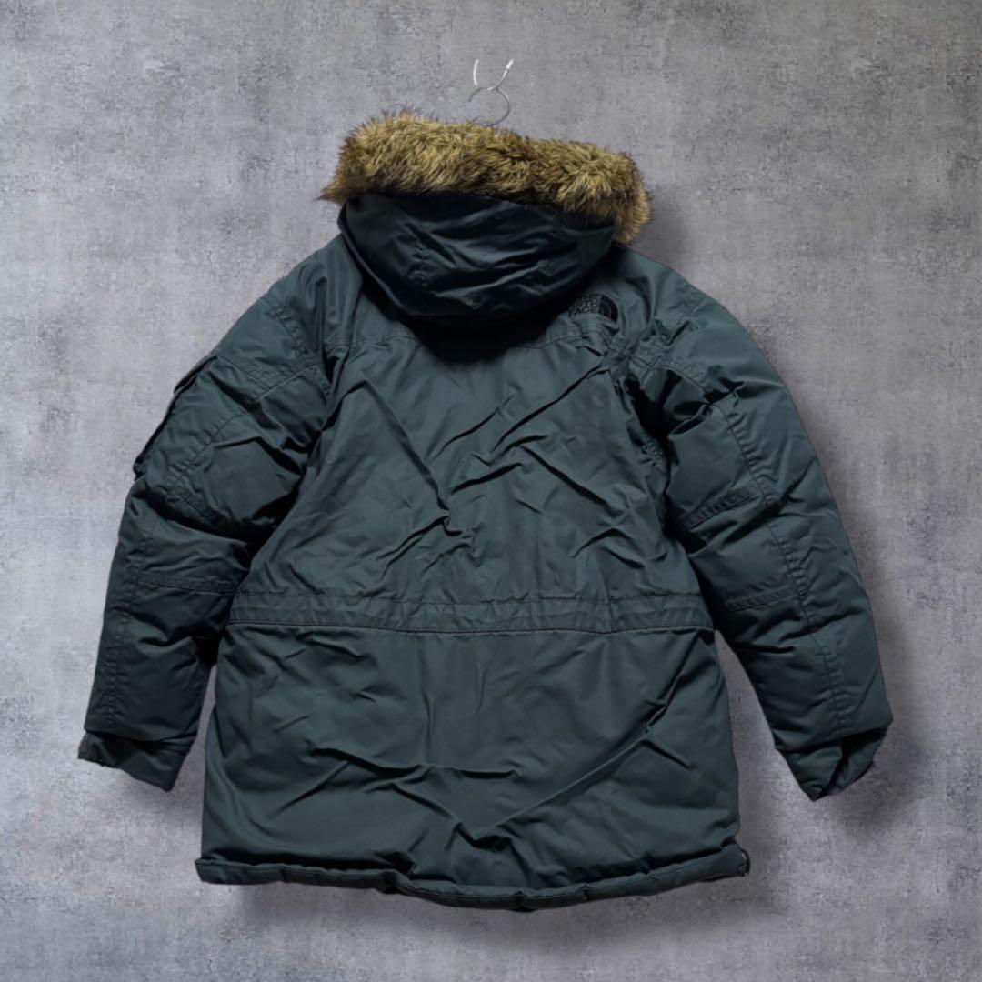 ☆人気　ノースフェイス　ファー　ダウンジャケット　パーカー　ブルーグレー　M