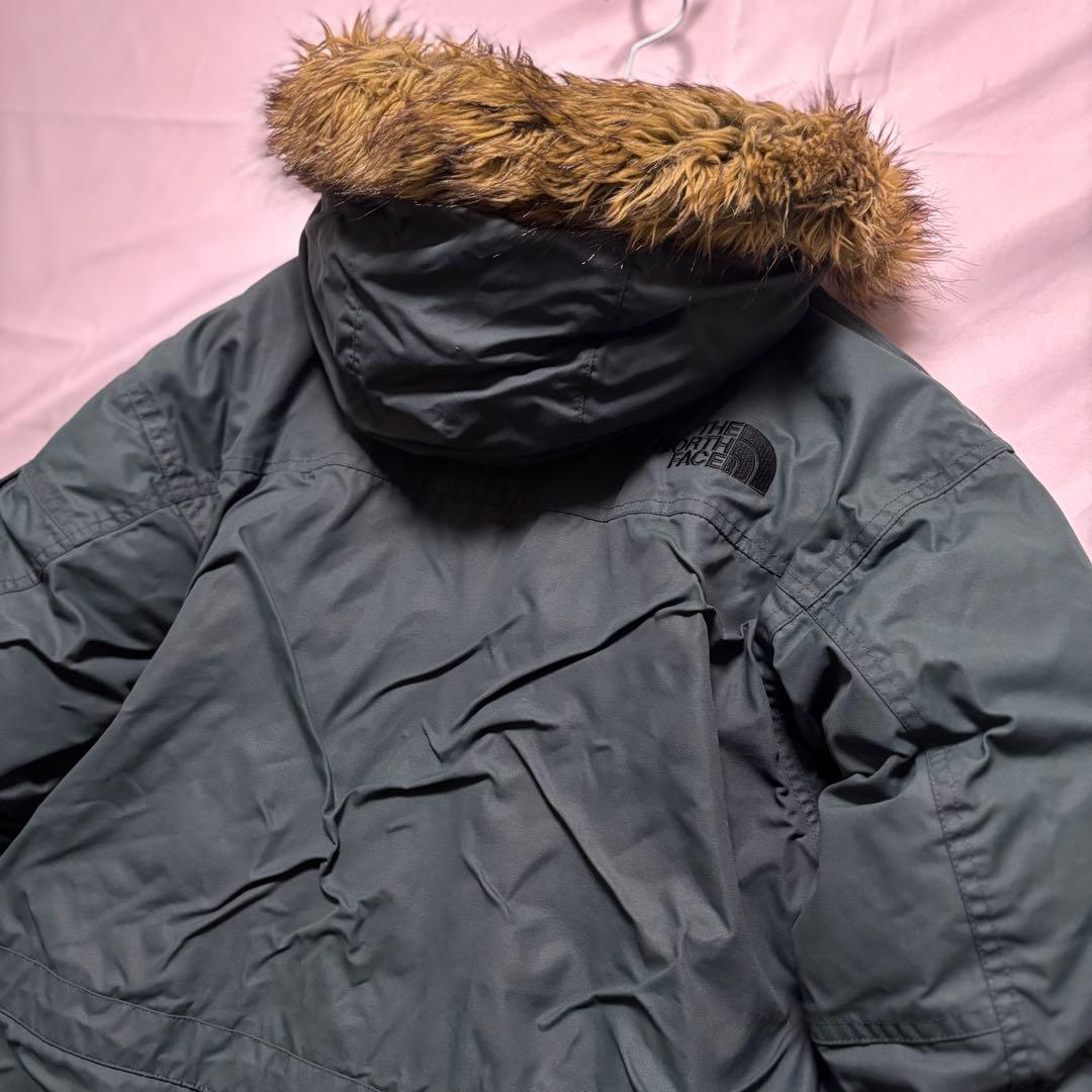 ☆人気　ノースフェイス　ファー　ダウンジャケット　パーカー　ブルーグレー　M