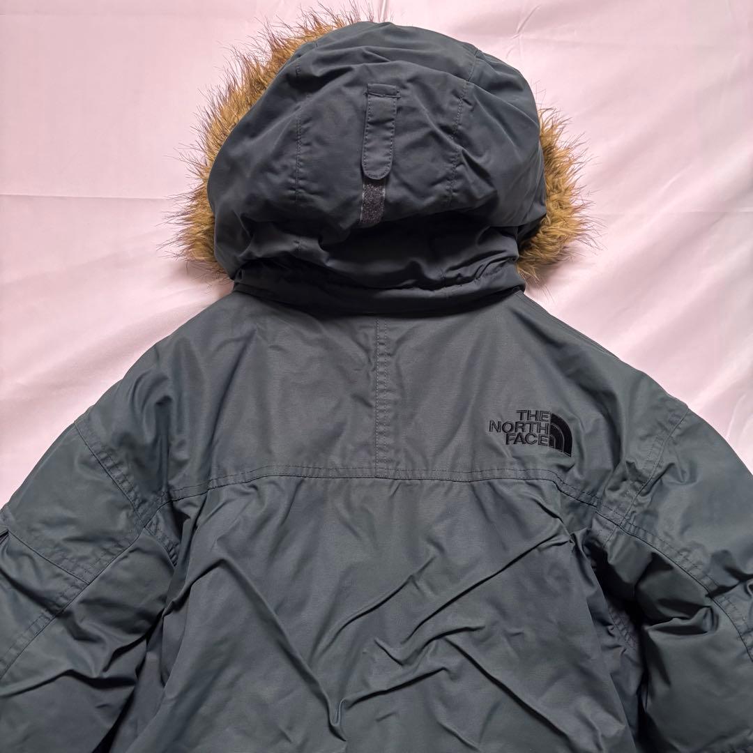 ☆人気　ノースフェイス　ファー　ダウンジャケット　パーカー　ブルーグレー　M