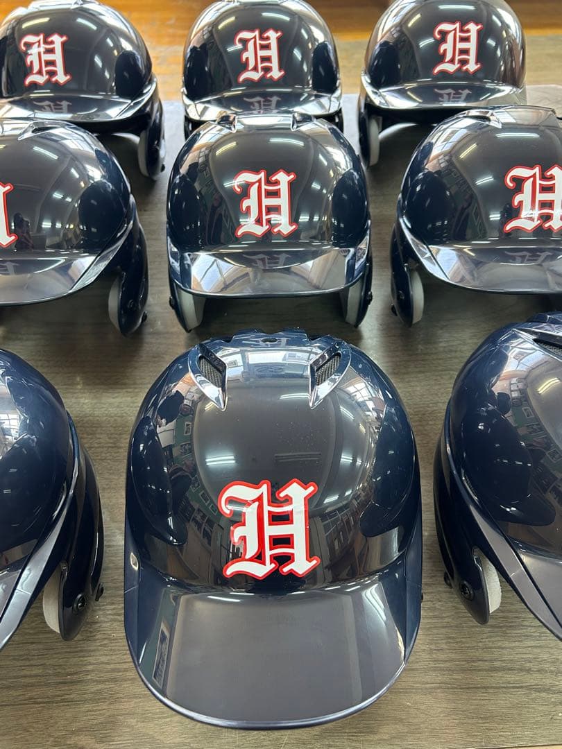 軟式バッター用ヘルメット 9個セット ネイビー