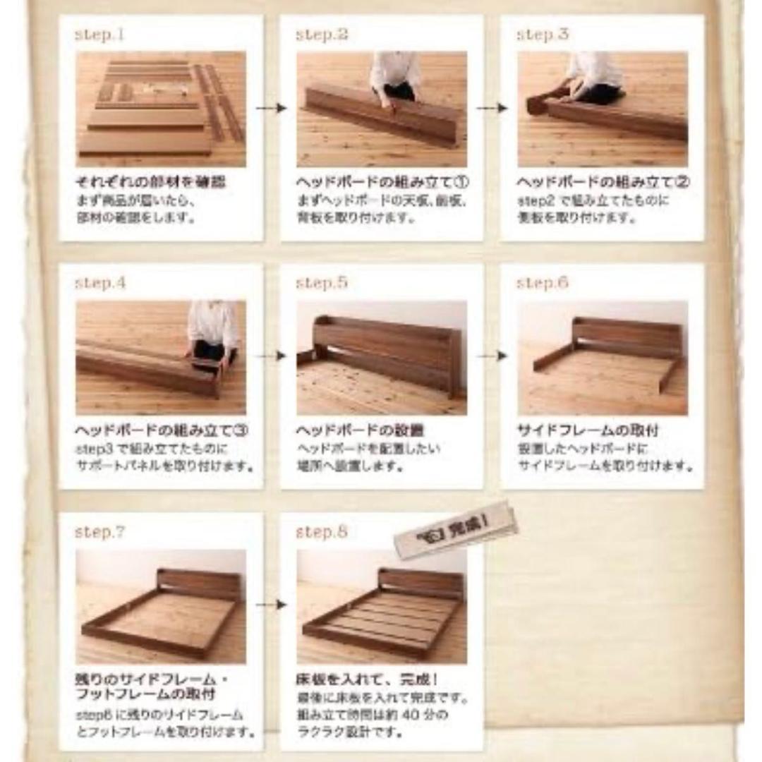 Claire クレール ベッドフレーム シングルサイズ ウォールナットブラウン