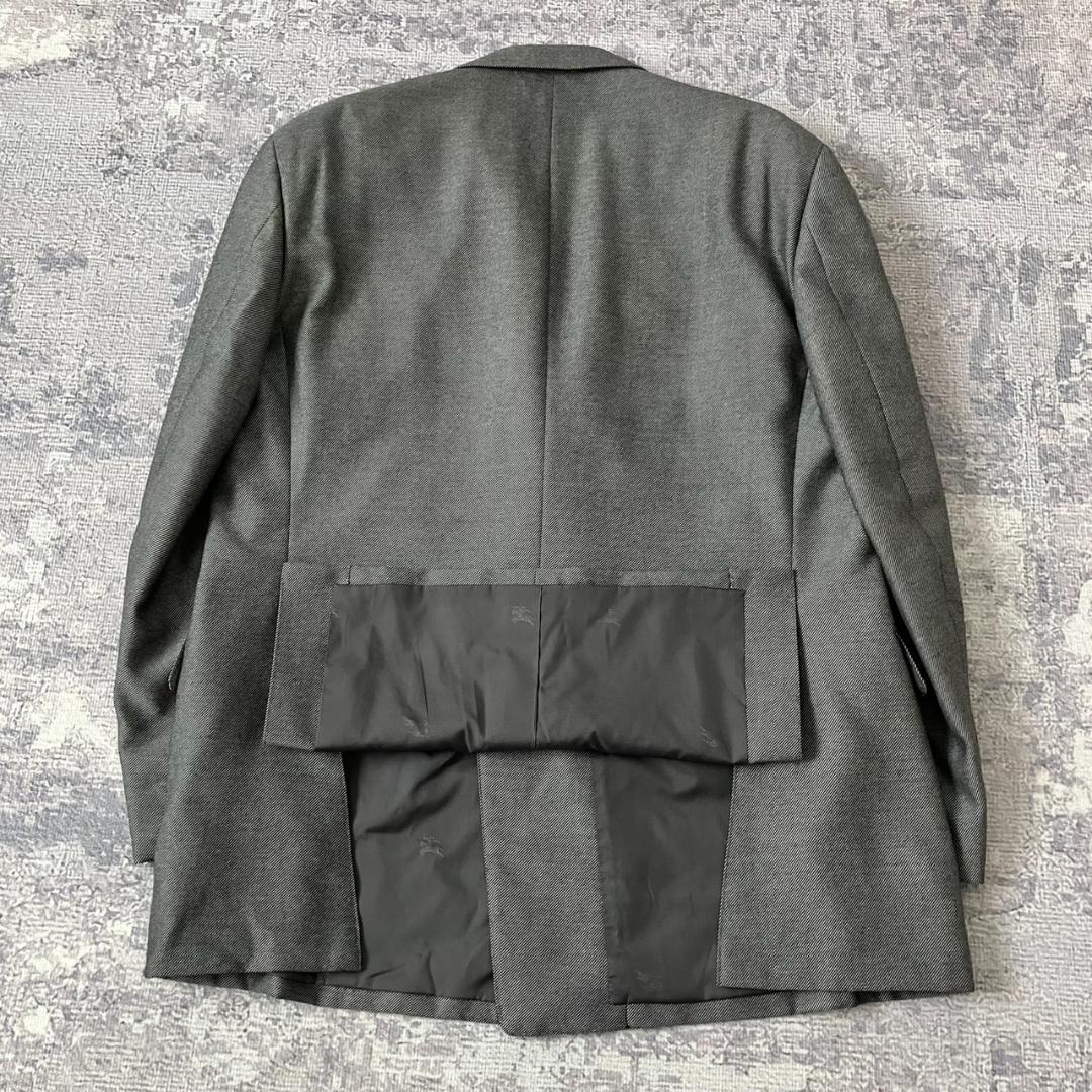 【超希少XL】バーバリーロンドン スーツ セットアップ ダブル 銀ボタン グレー