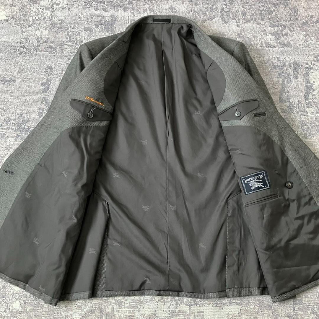 【超希少XL】バーバリーロンドン スーツ セットアップ ダブル 銀ボタン グレー