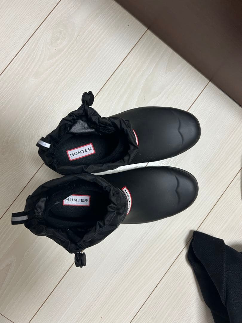 ✨美品✨HUNTER 防水 レイン ショートブーツ スノーブーツ ブラック