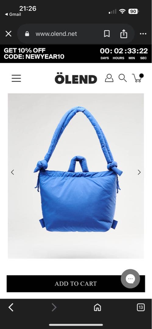 ÖLEND Ona soft bag ブルー