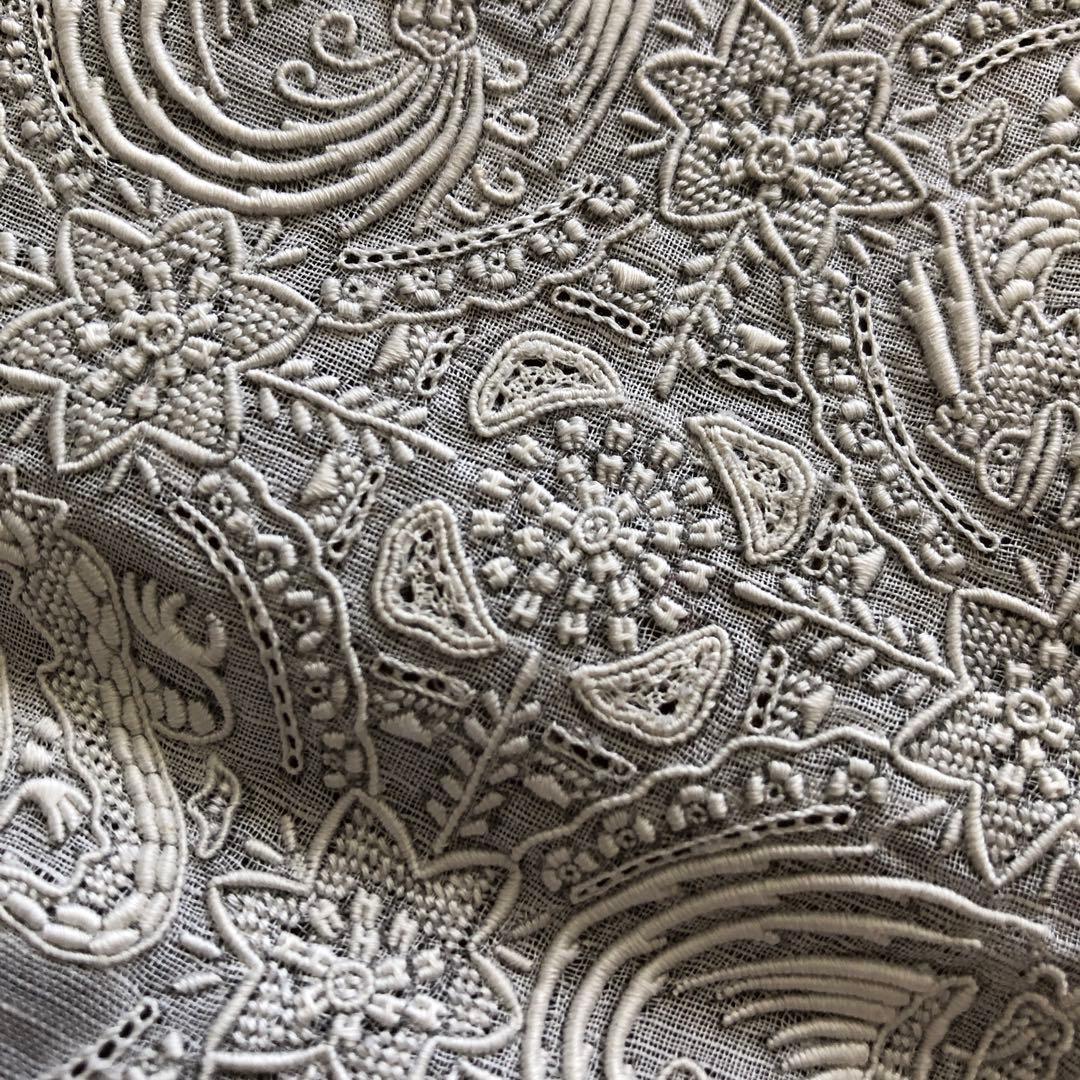 未使用　スワトウ　ハンカチ　龍　鳳凰　汕頭　刺繍　SWATOW