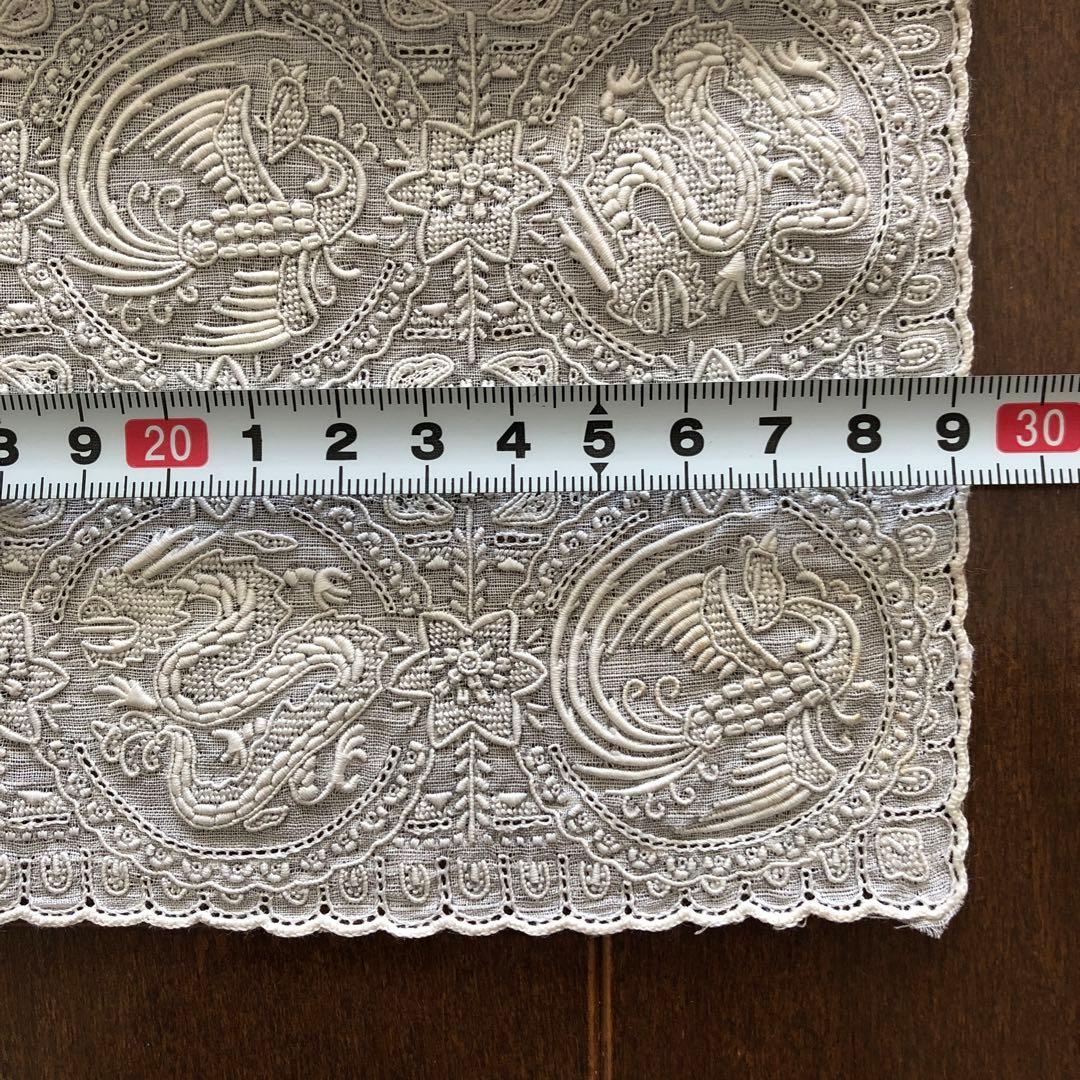 未使用　スワトウ　ハンカチ　龍　鳳凰　汕頭　刺繍　SWATOW