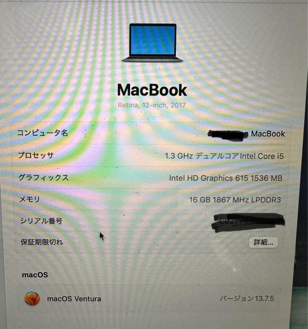 高スペック MacBook2017 12インチ 16G 256GB